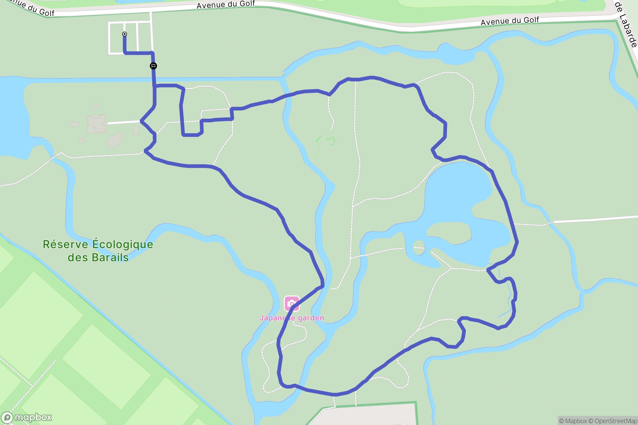 Réserve écologique des Barails, Bordeaux : carte du parcours de randonnée - France
