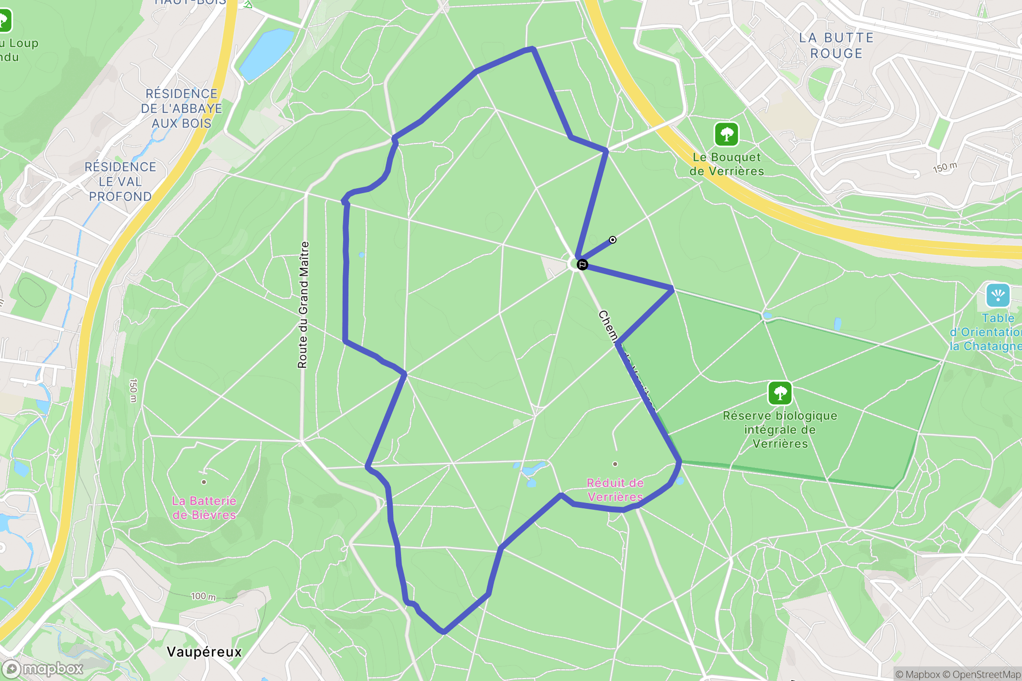 Verrières-le-Buisson : carte du parcours de randonnée - France