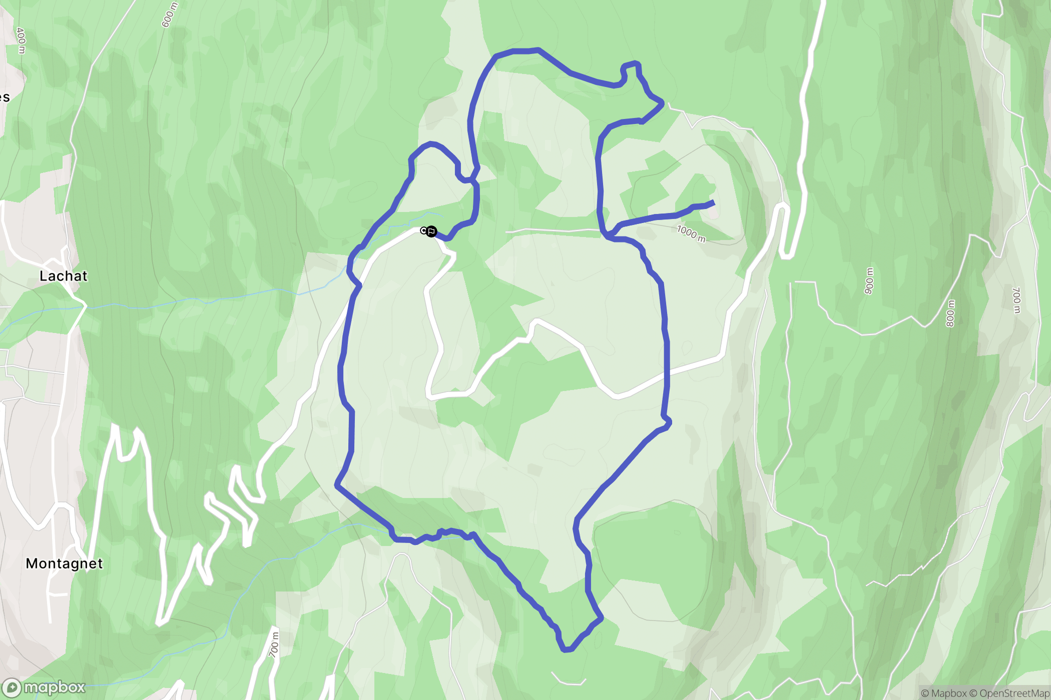 Ruffieux : carte du parcours de randonnée - France