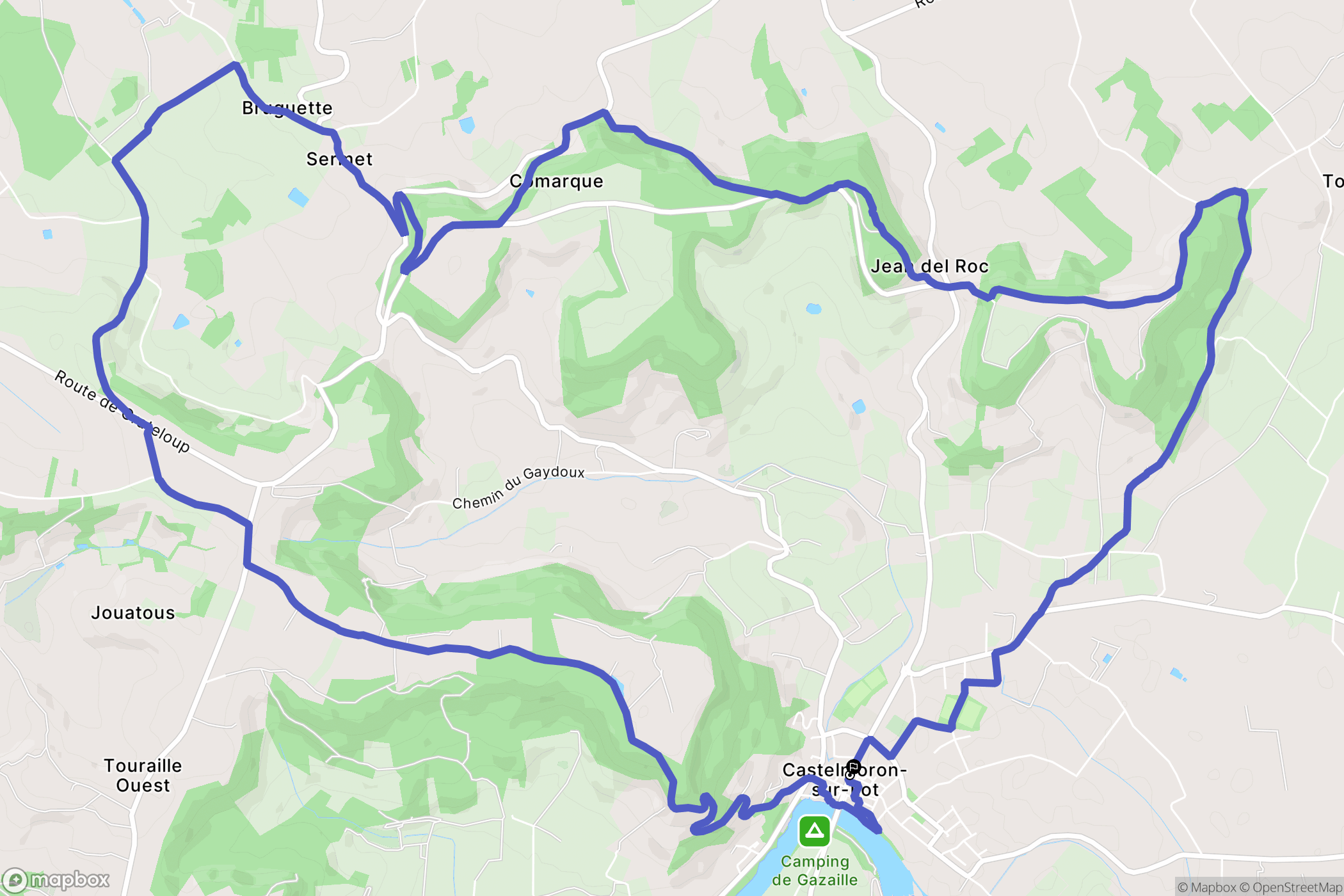 Castelmoron-sur-Lot : carte du parcours de randonnée - France