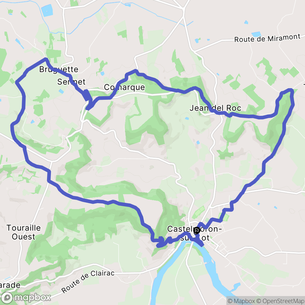 Castelmoron-sur-Lot : carte du parcours de randonnée - France