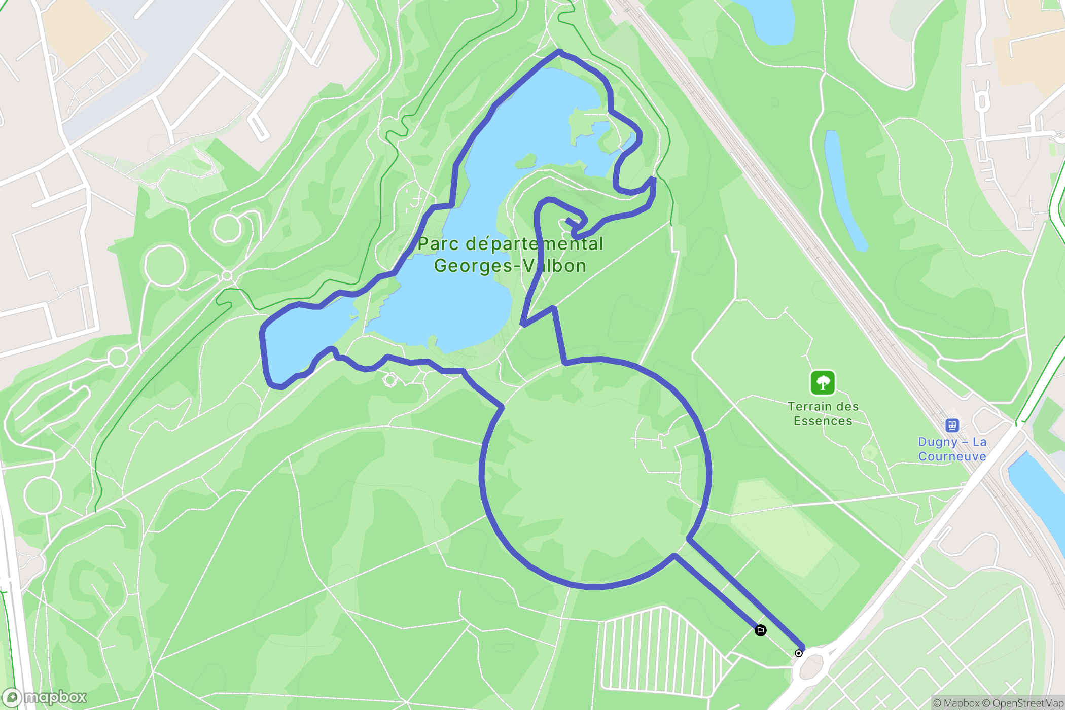 La Courneuve : carte du parcours de randonnée - France