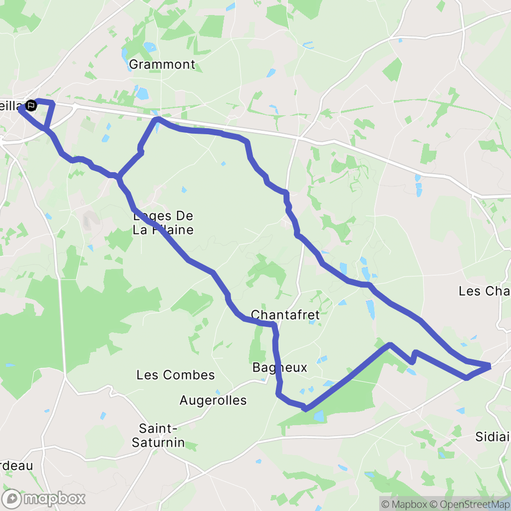 Châteaumeillant : carte du parcours de randonnée - France