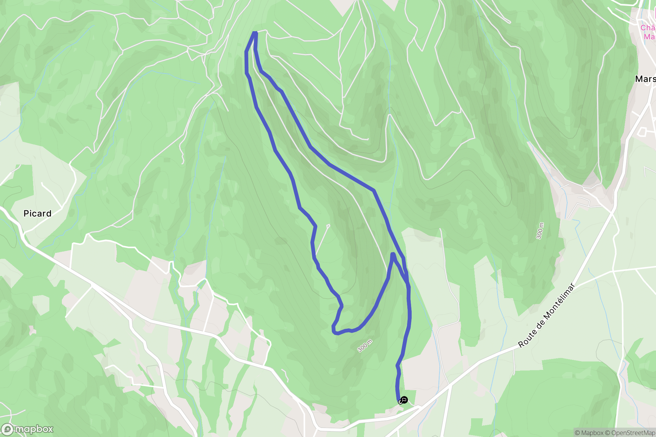 La Laupie : carte du parcours de randonnée - France