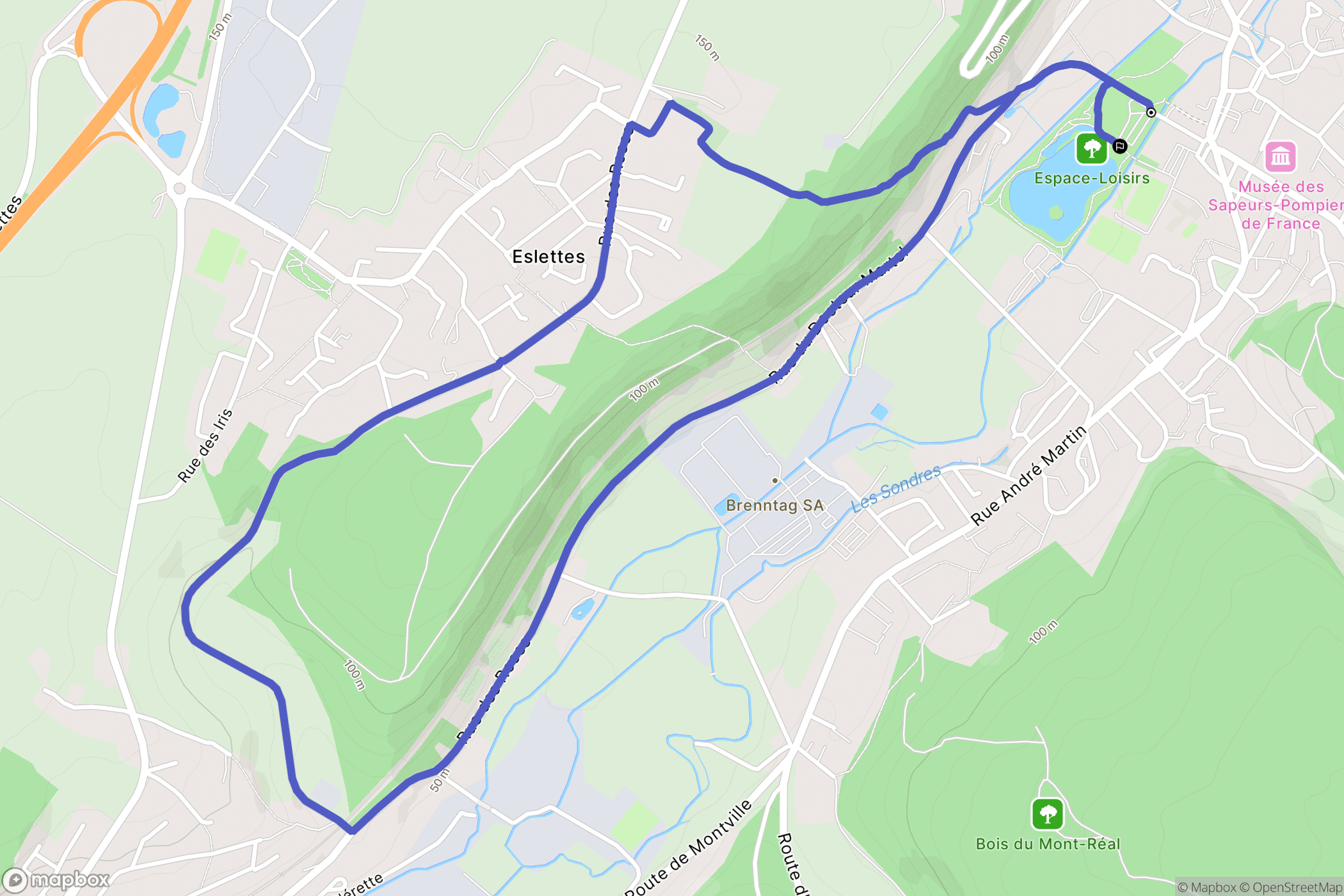 Montville : carte du parcours de randonnée - France