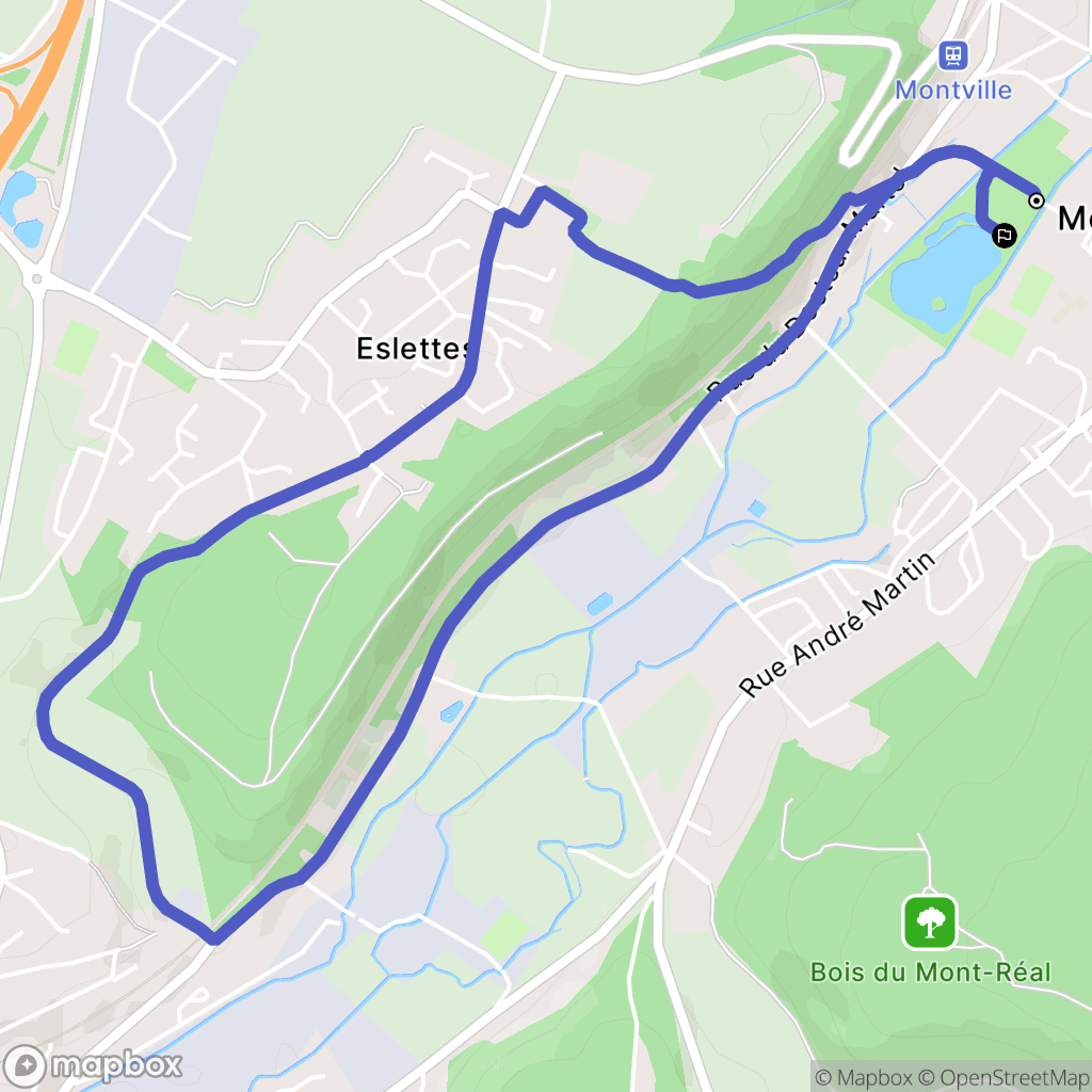 Montville : carte du parcours de randonnée - France