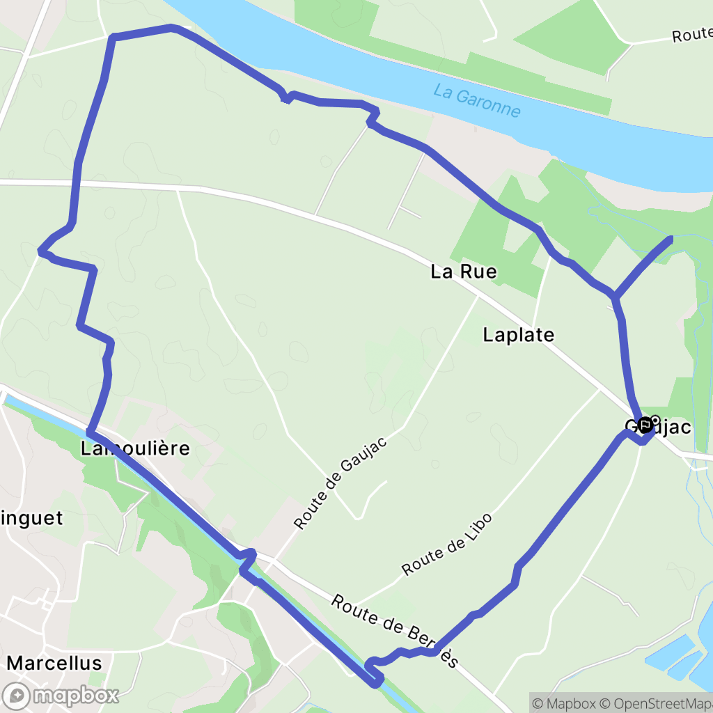 Gaujac : carte du parcours de randonnée - France