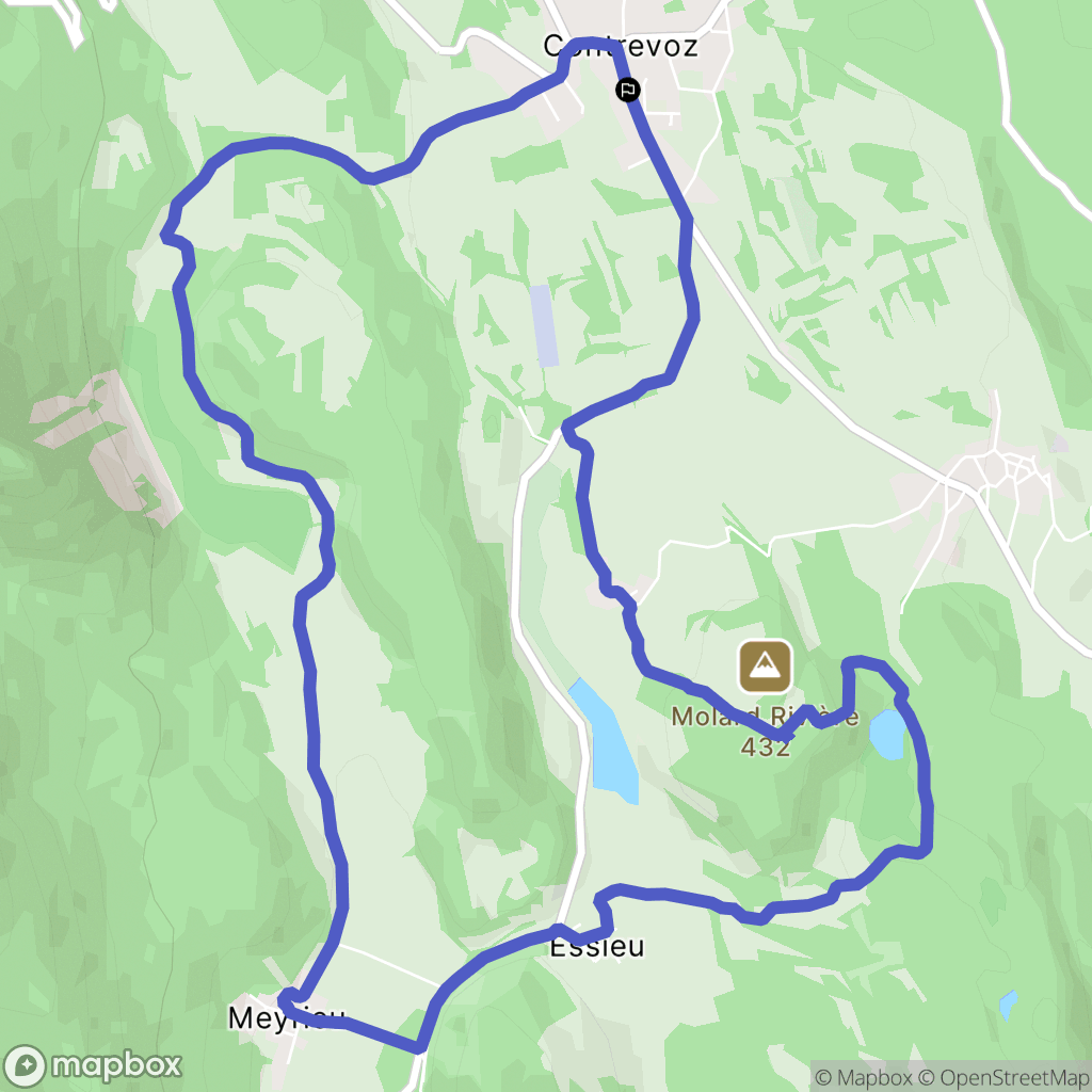 Contrevoz : carte du parcours de randonnée - France