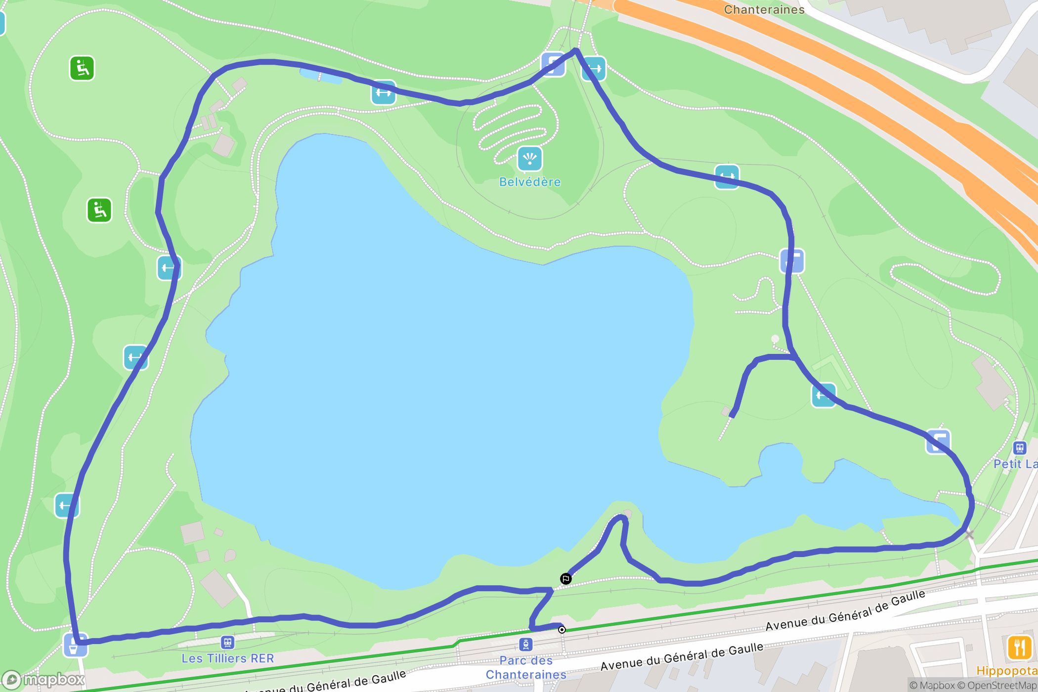 Gennevilliers : carte du parcours de randonnée - France