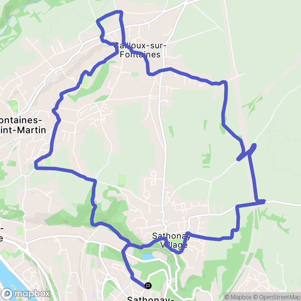 Sathonay-Camp : carte du parcours de randonnée - France