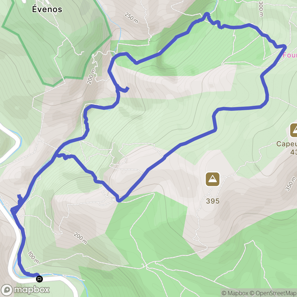 Ollioules : carte du parcours de randonnée - France