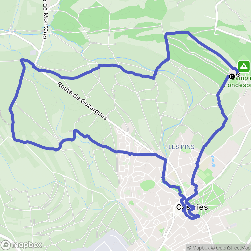 Castries : carte du parcours de randonnée - France