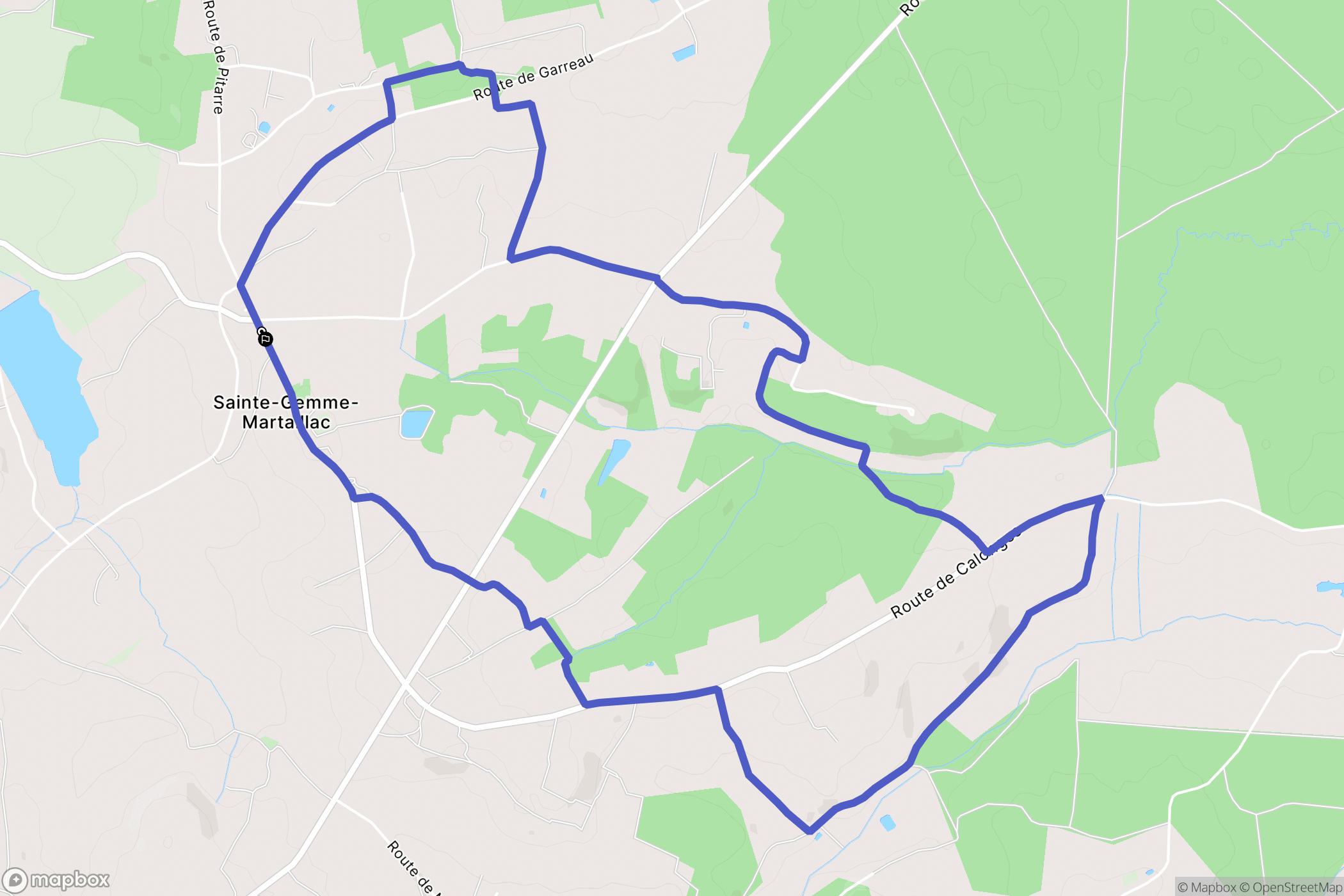 Ste-Gemme-Martaillac : carte du parcours de randonnée - France