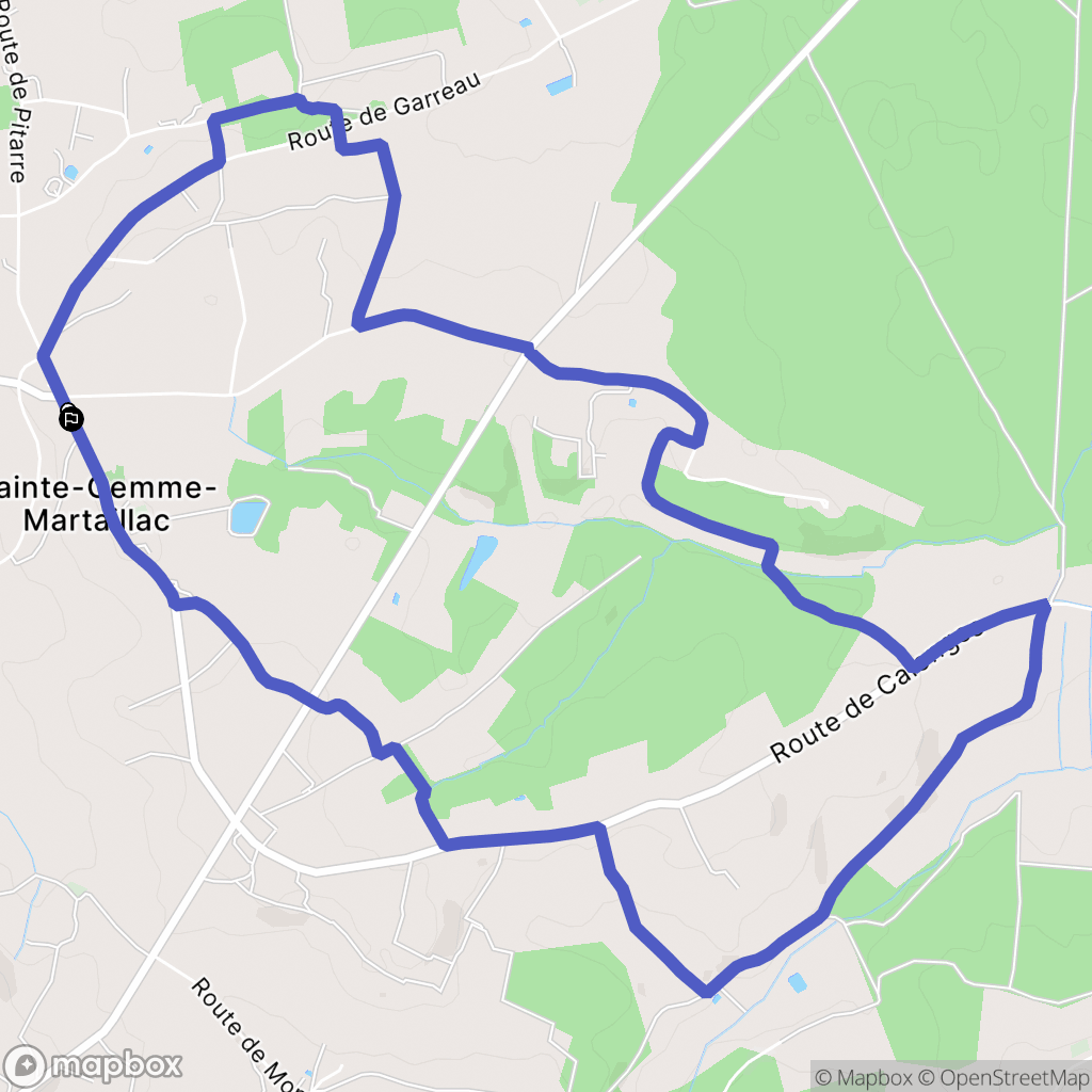 Ste-Gemme-Martaillac : carte du parcours de randonnée - France