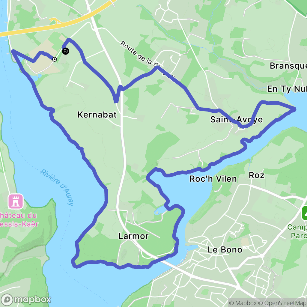 Auray : carte du parcours de randonnée - France