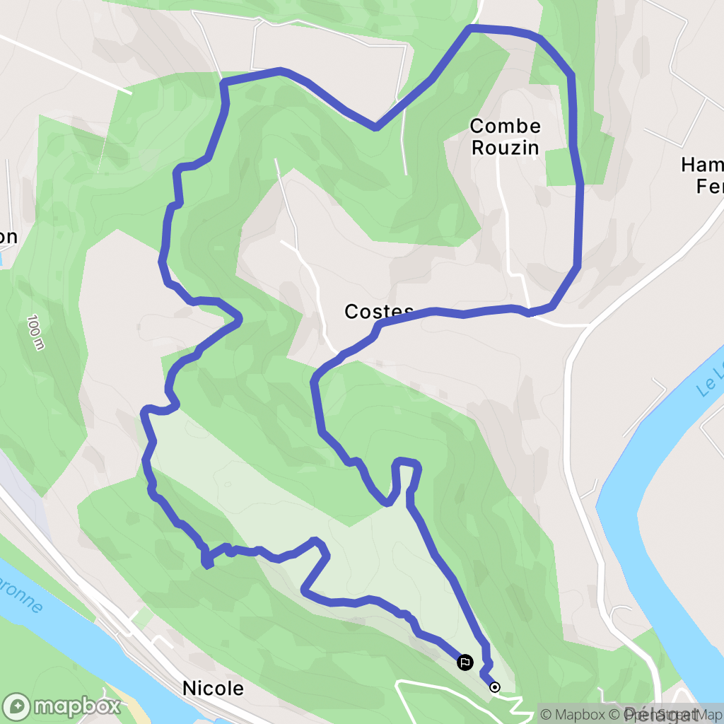Pech de Berre : carte du parcours de randonnée - France