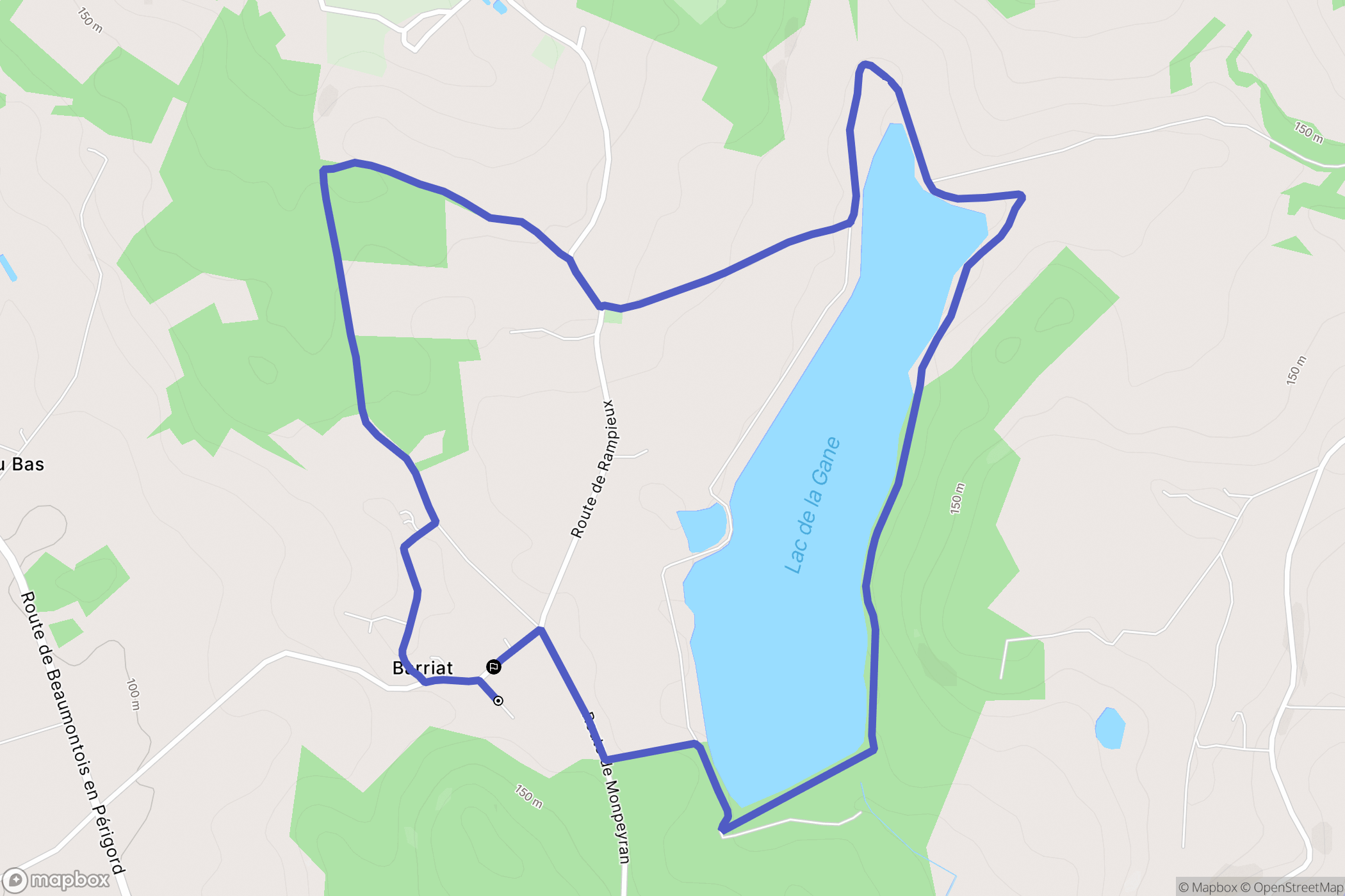 Barriat : carte du parcours de randonnée - France