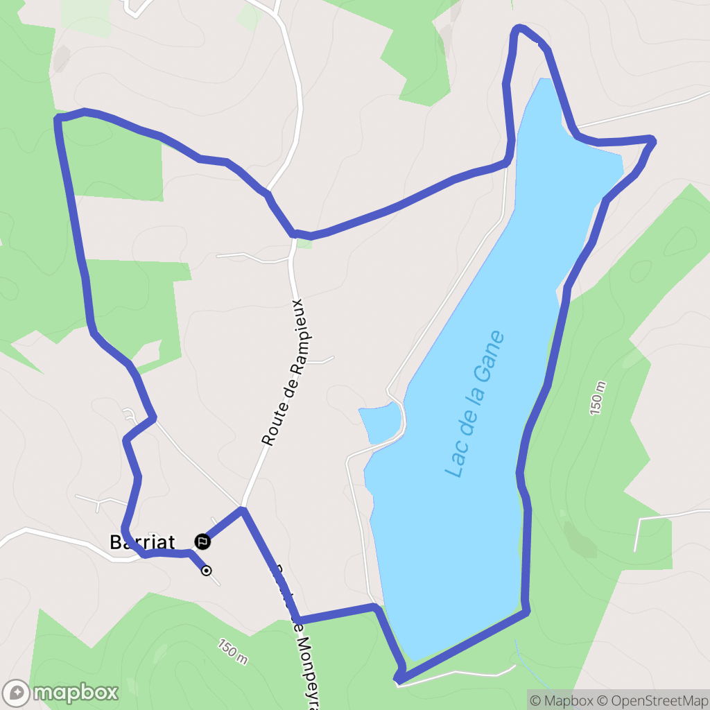 Barriat : carte du parcours de randonnée - France
