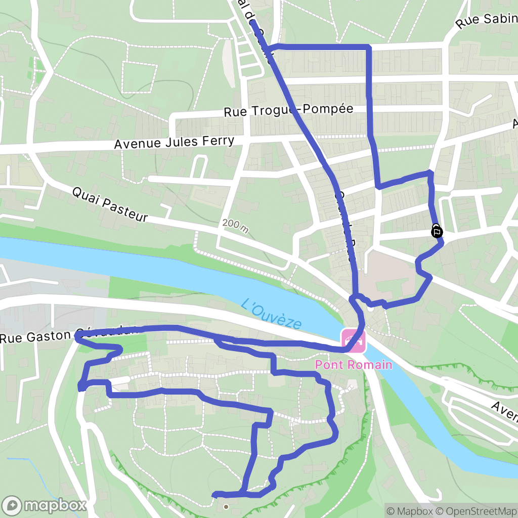 Vaison-la-Romaine : carte du parcours de randonnée - France