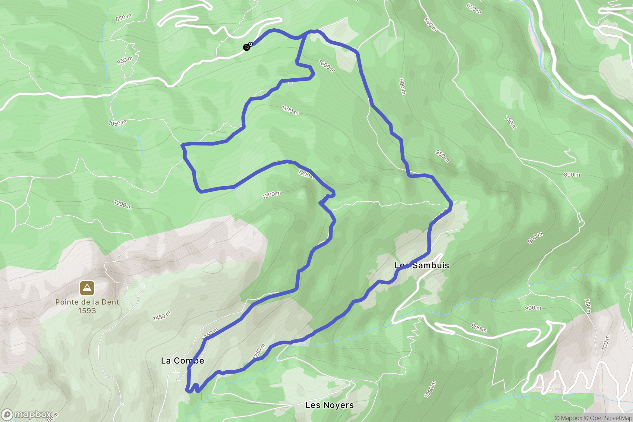 Saint-Laurent : carte du parcours de randonnée - France