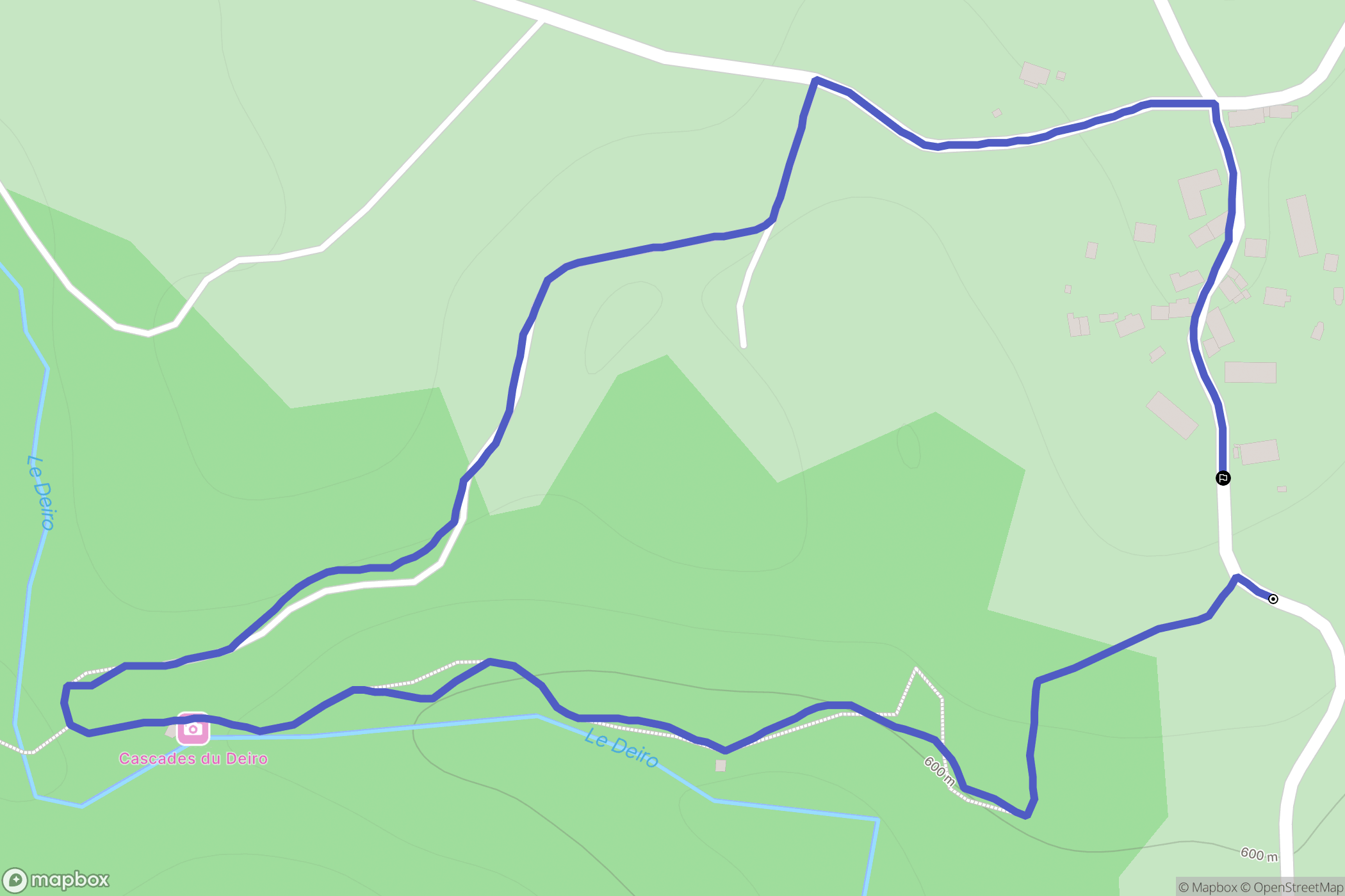 Soudeilles : carte du parcours de randonnée - France