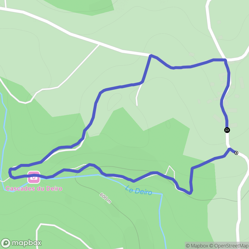 Soudeilles : carte du parcours de randonnée - France