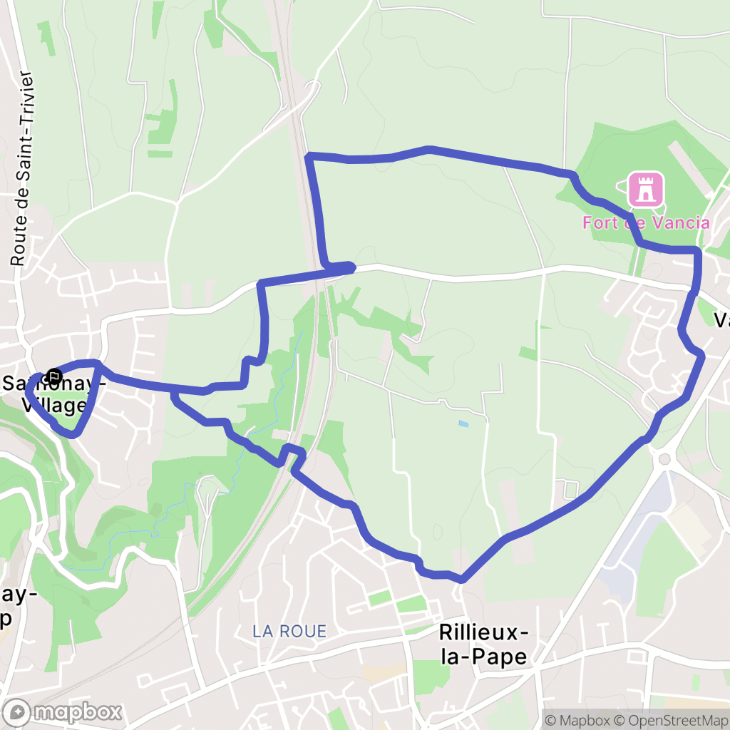 Sathonay-Village : carte du parcours de randonnée - France