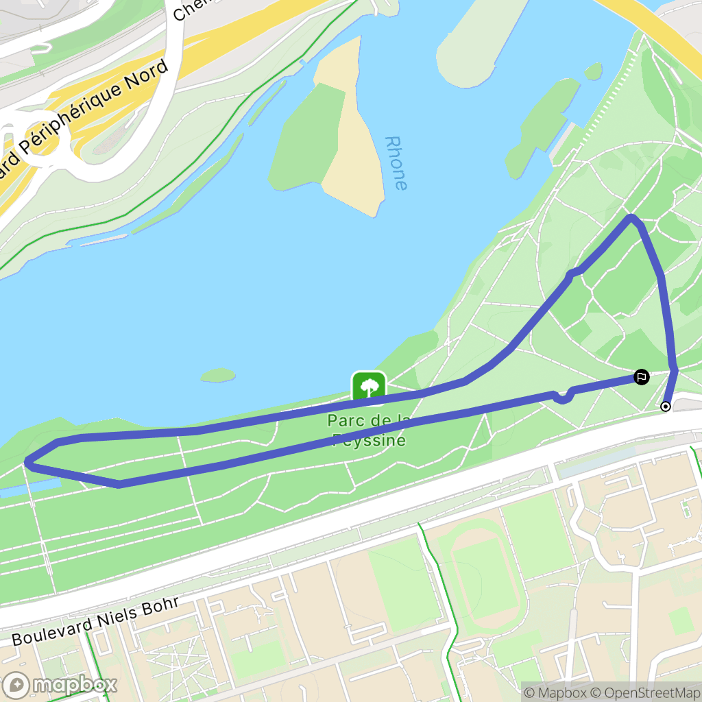 Villeurbanne : carte du parcours de randonnée - France