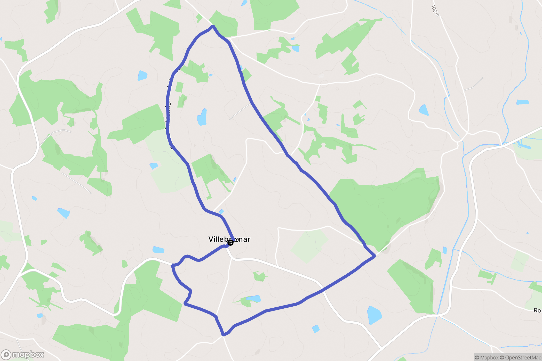 Villebramar : carte du parcours de randonnée - France