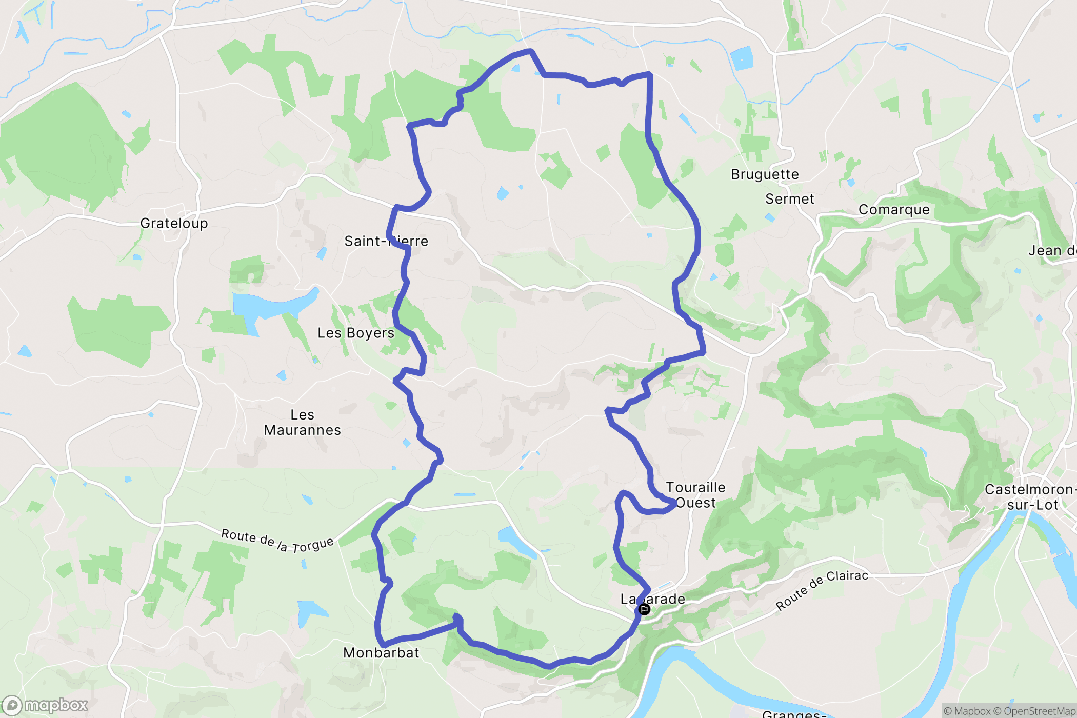 Laprade : carte du parcours de randonnée - France