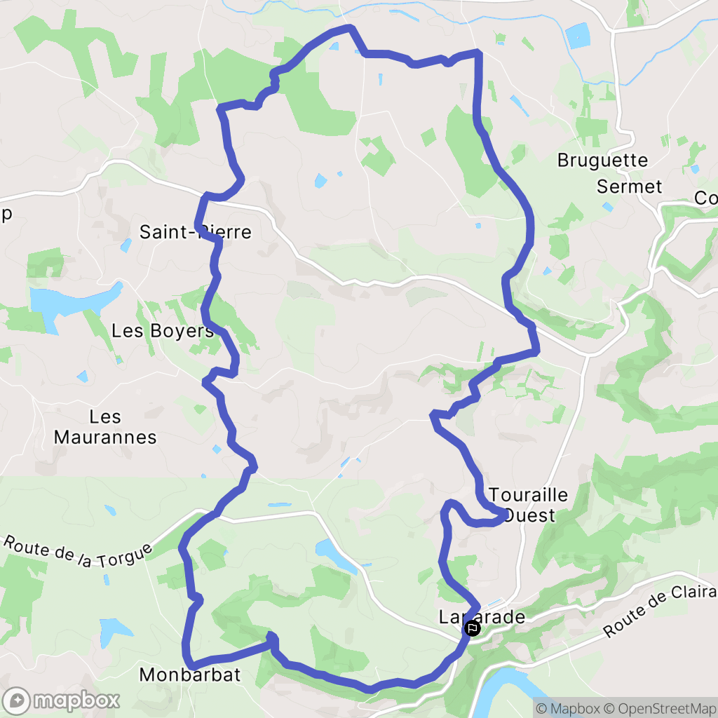 Laprade : carte du parcours de randonnée - France