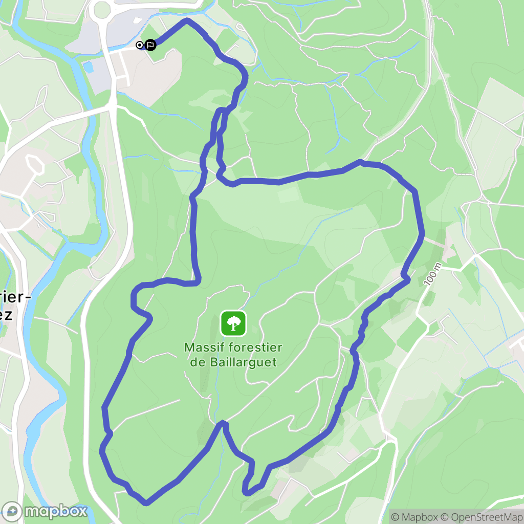 Montferrier-sur-Lez : carte du parcours de randonnée - France