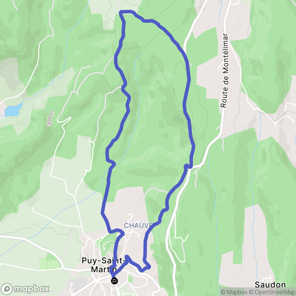 Puy-Saint-Martin : carte du parcours de randonnée - France