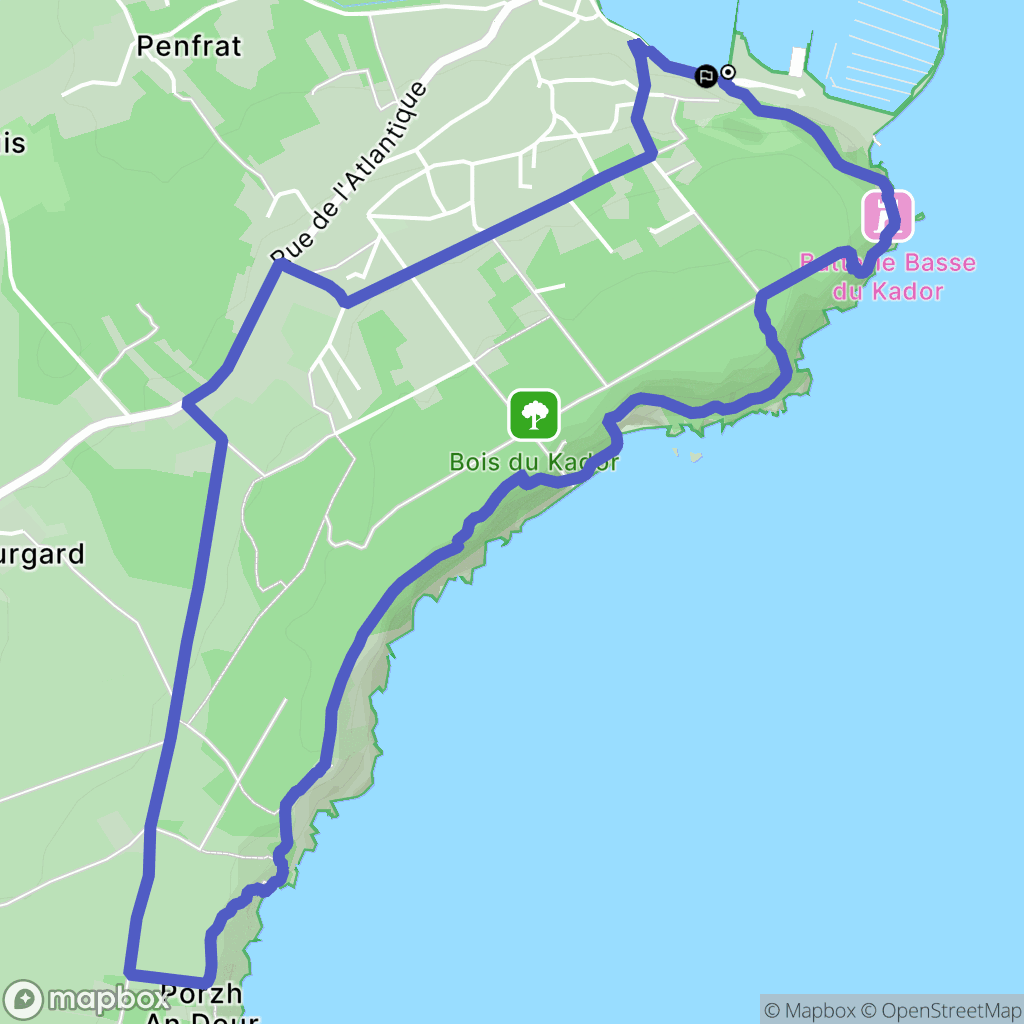 Morgat, Crozon : carte du parcours de randonnée - France