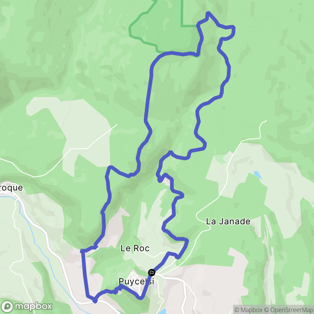 Puycelsi : carte du parcours de randonnée - France