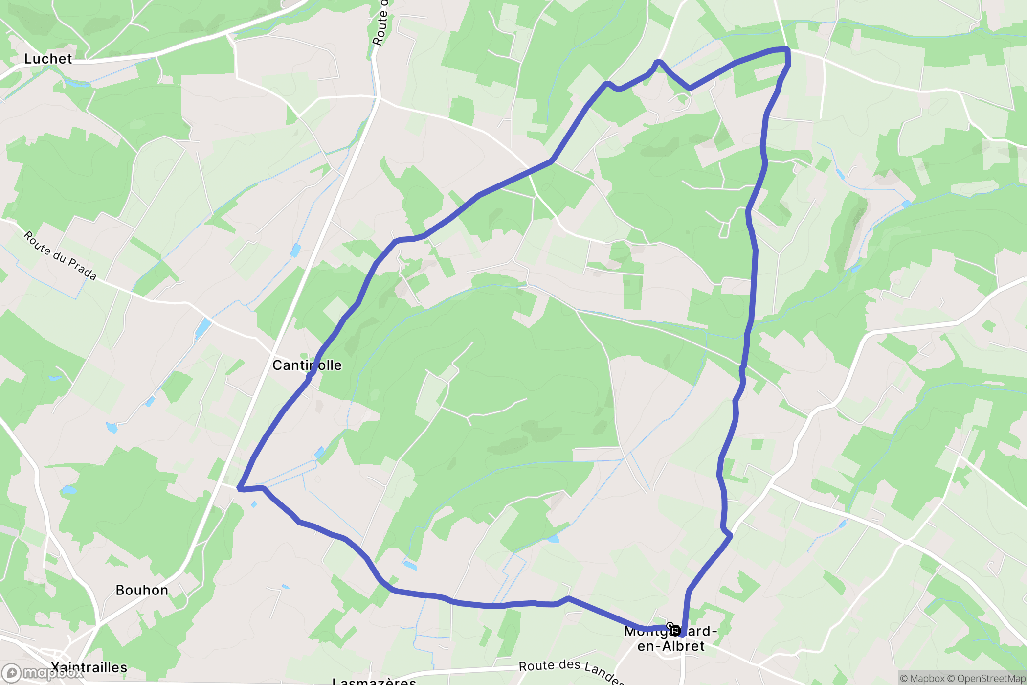 Mongaillard : carte du parcours de randonnée - France