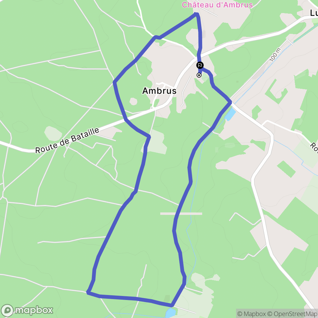 Ambrus : carte du parcours de randonnée - France