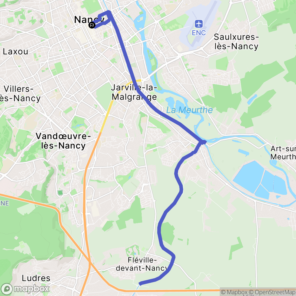 Place Stanislas, Nancy : carte du parcours de randonnée - France