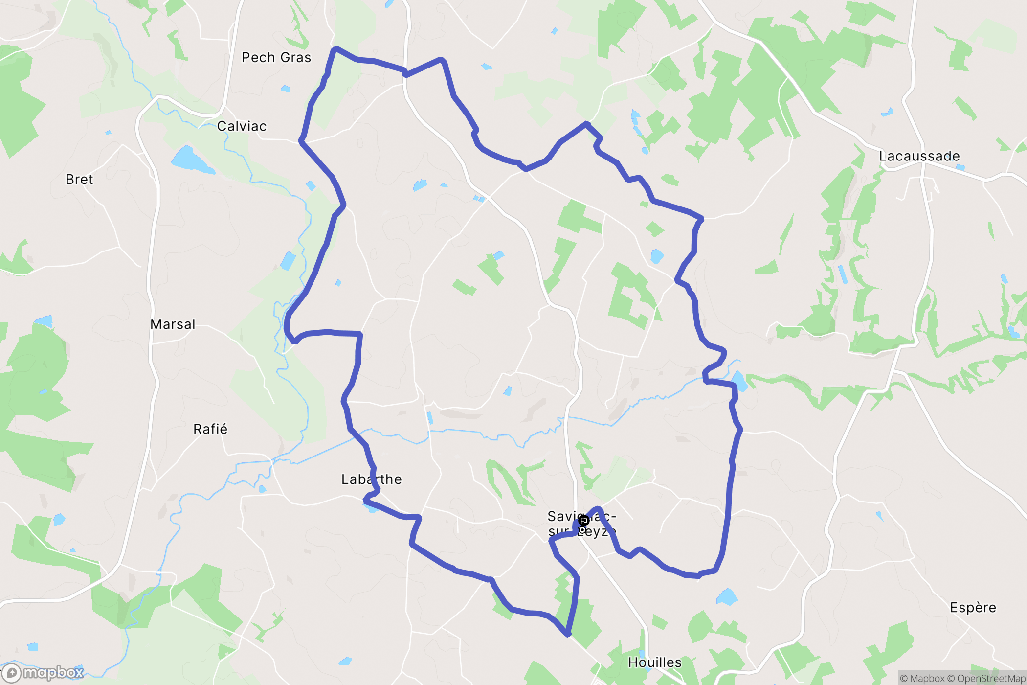 Savignac-sur-Leyze : carte du parcours de randonnée - France