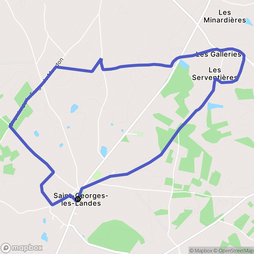 Saint-Georges-les-Landes : carte du parcours de randonnée - France