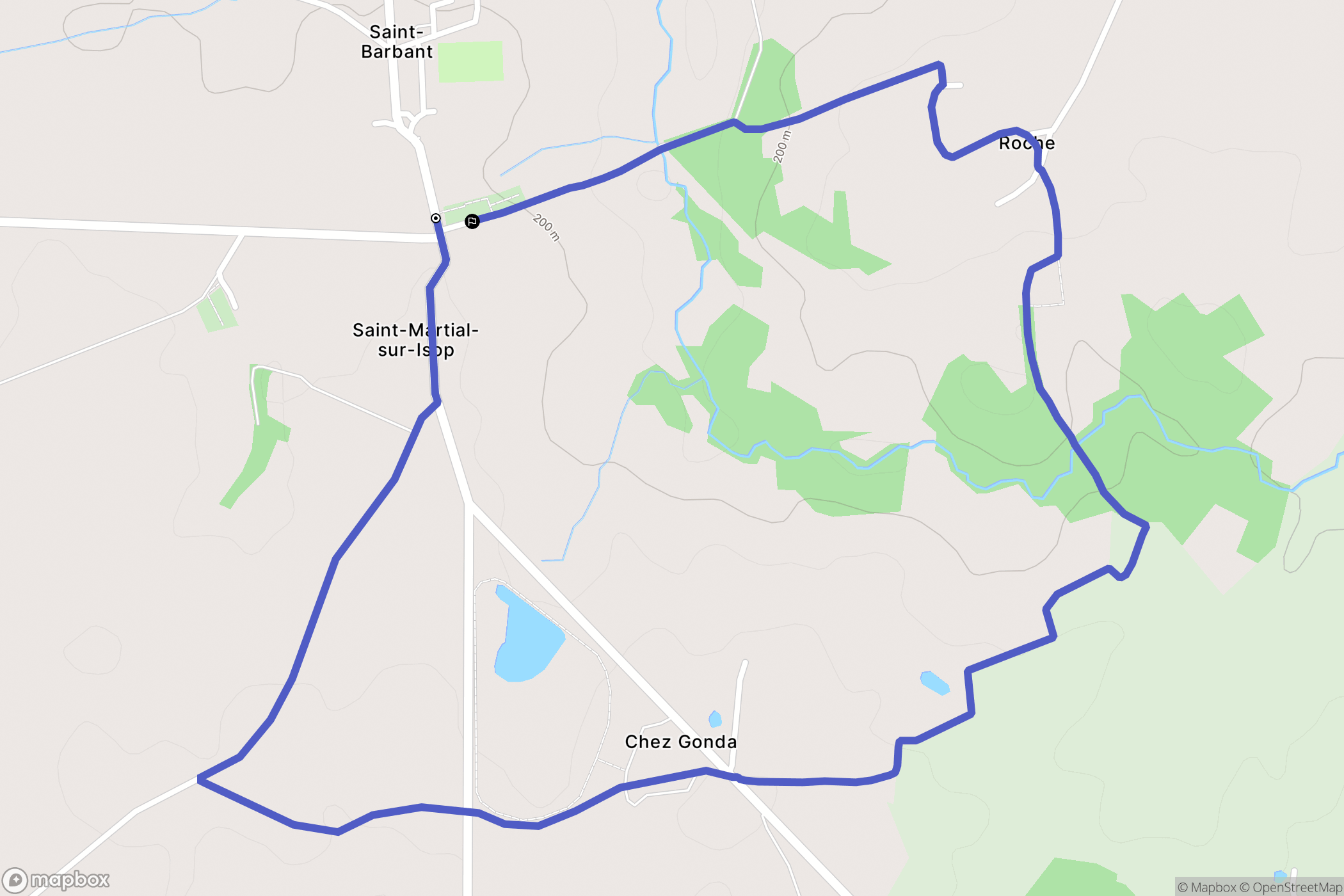 Val-d'Oire-et-Gartempe : carte du parcours de randonnée - France