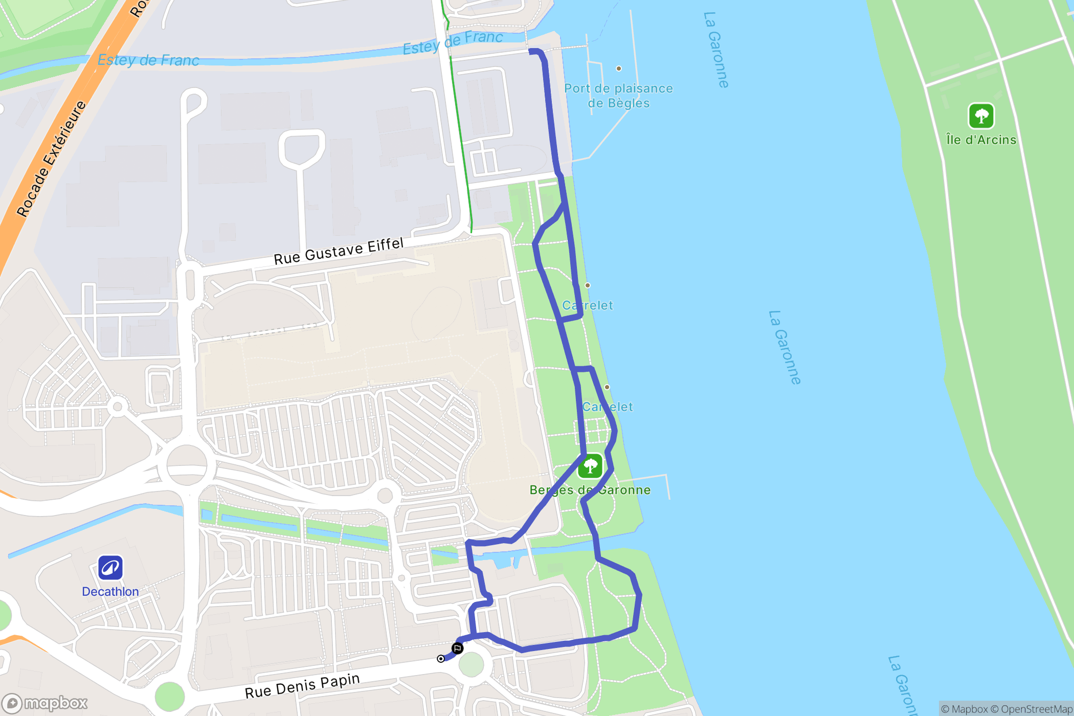 Bègles : carte du parcours de randonnée - France