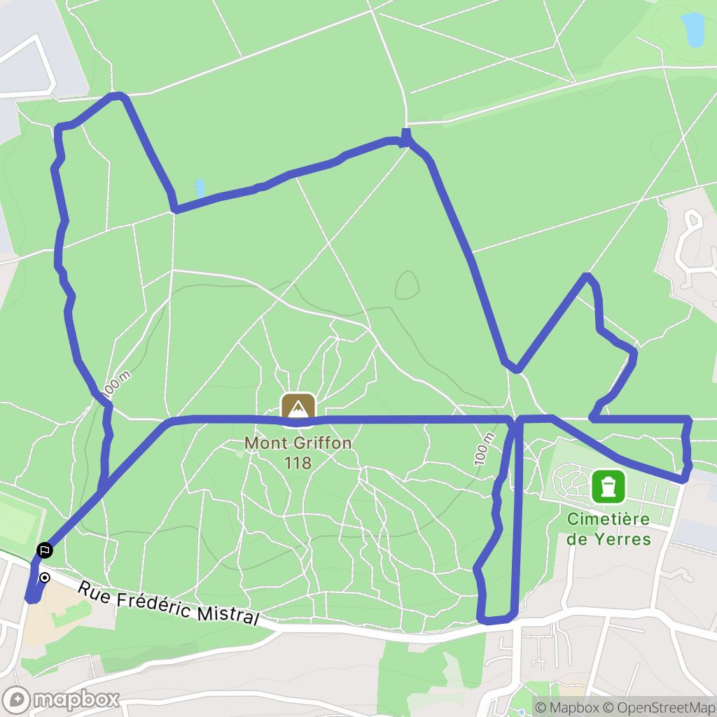 Yerres : carte du parcours de randonnée - France