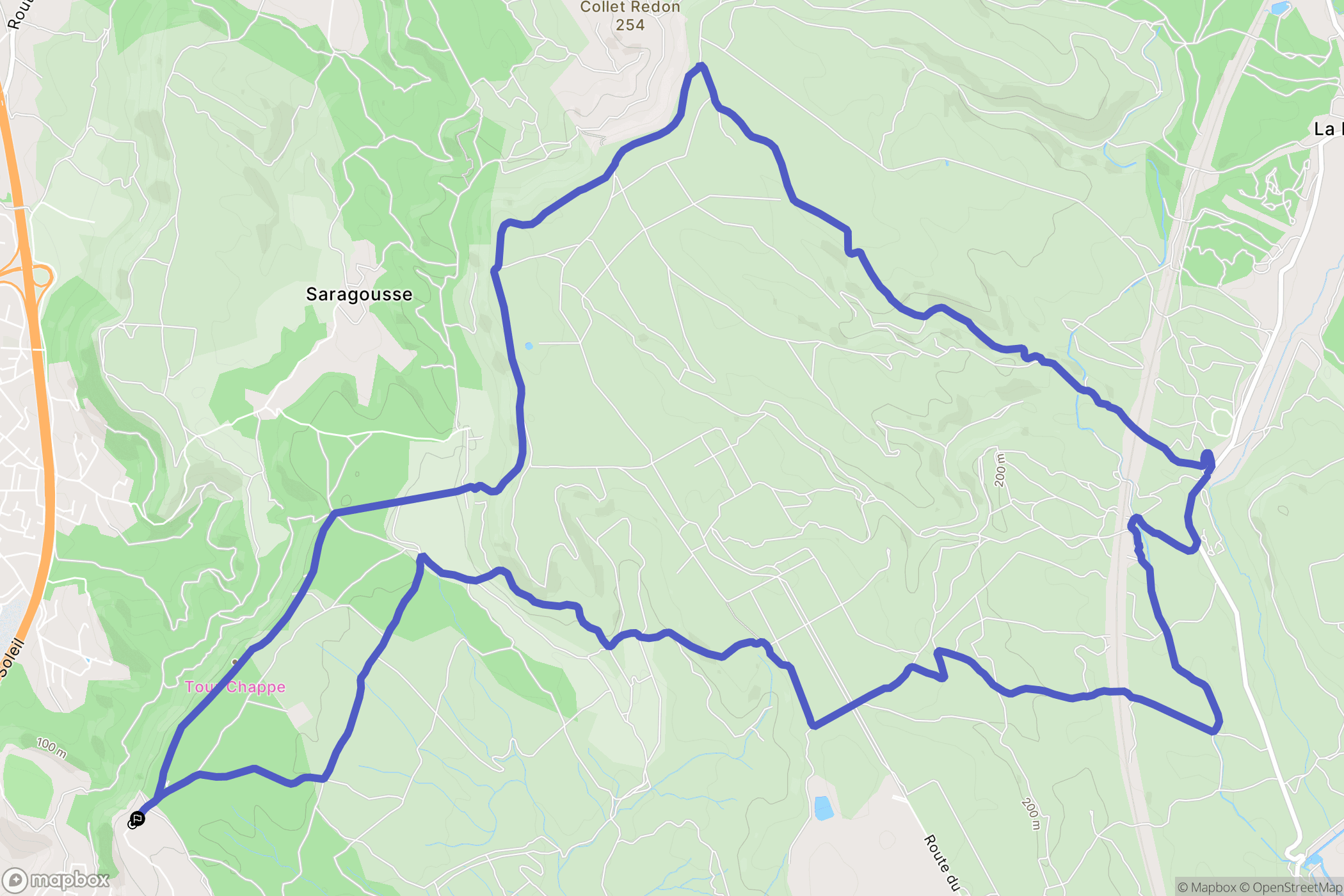 Vitrolles : carte du parcours de randonnée - France