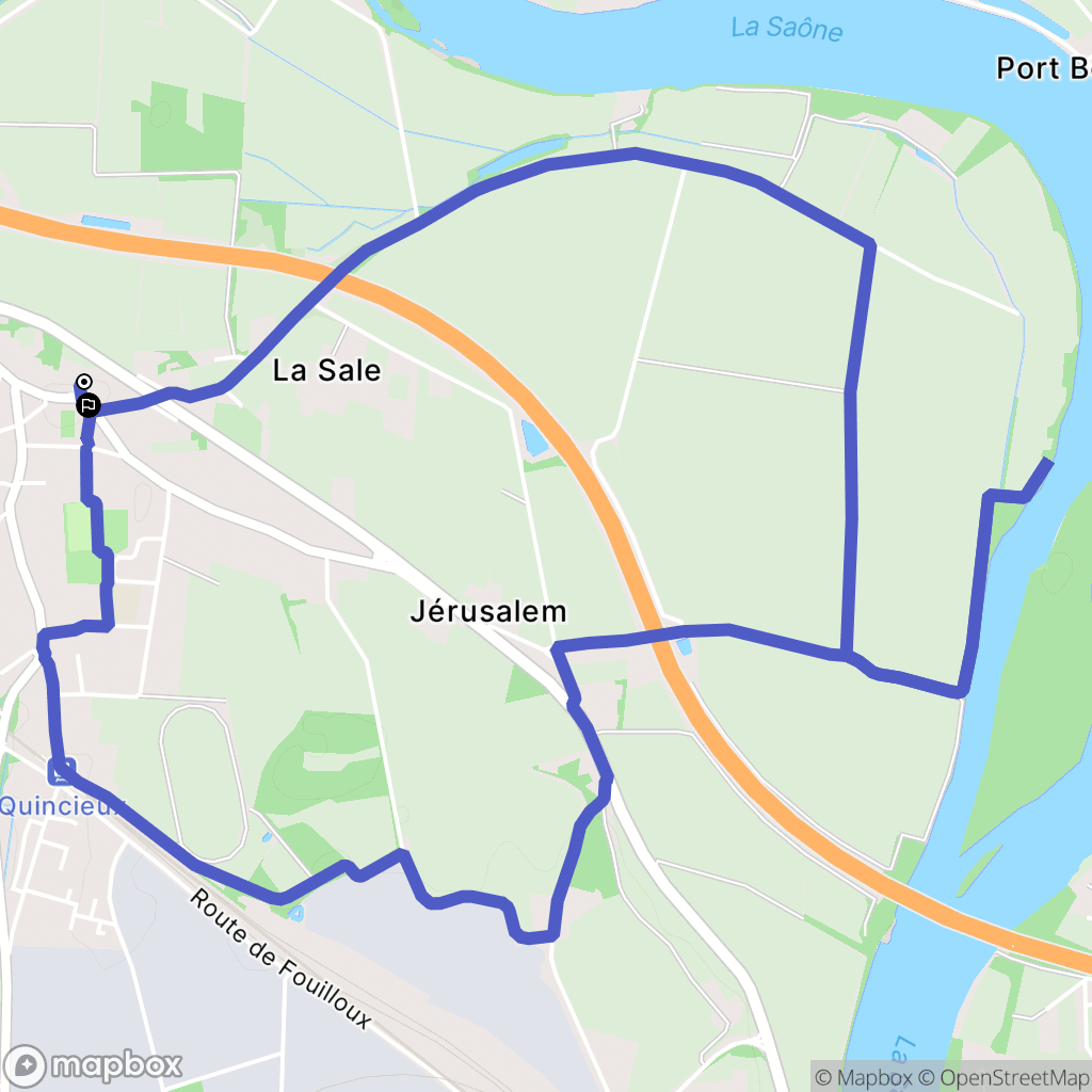 Quincieux : carte du parcours de randonnée - France