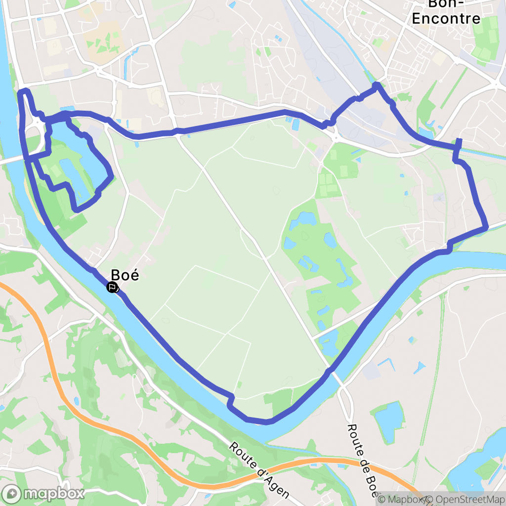 Boé : carte du parcours de randonnée - France
