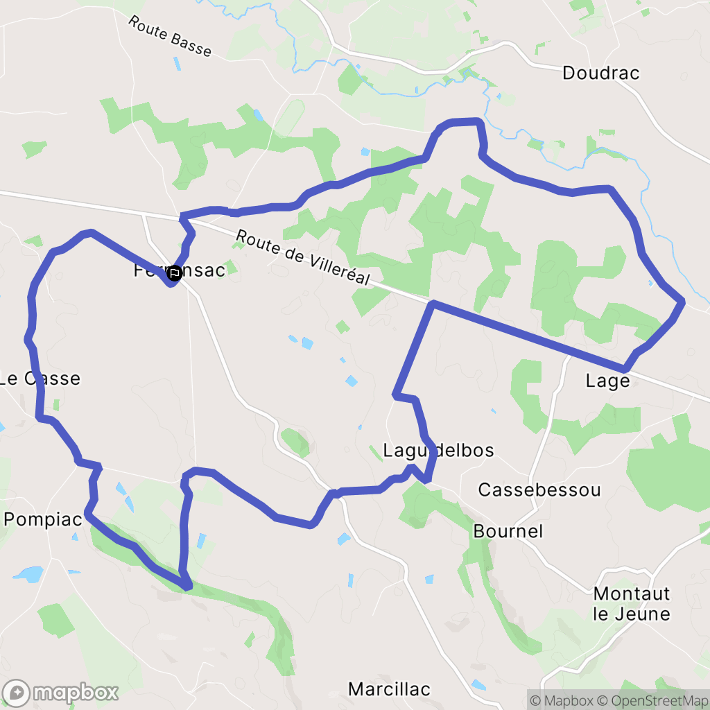 Ferrensac : carte du parcours de randonnée - France