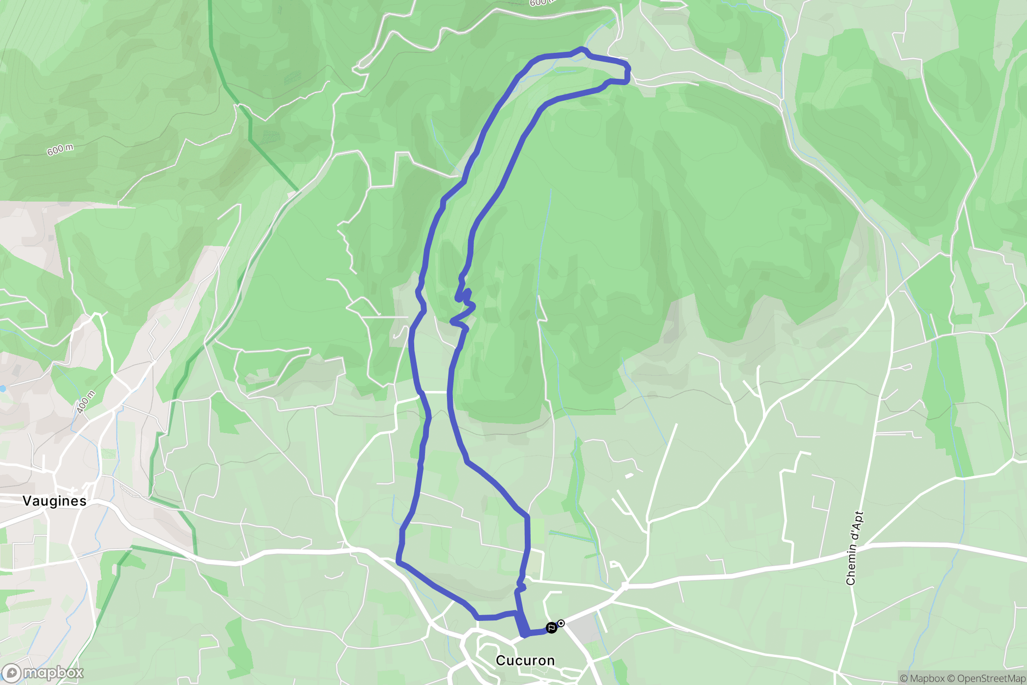 Cucuron : carte du parcours de randonnée - France