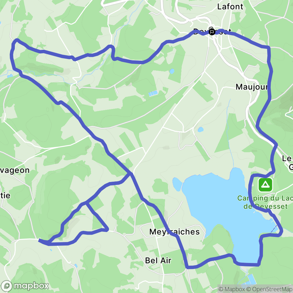 Devesset : carte du parcours de randonnée - France