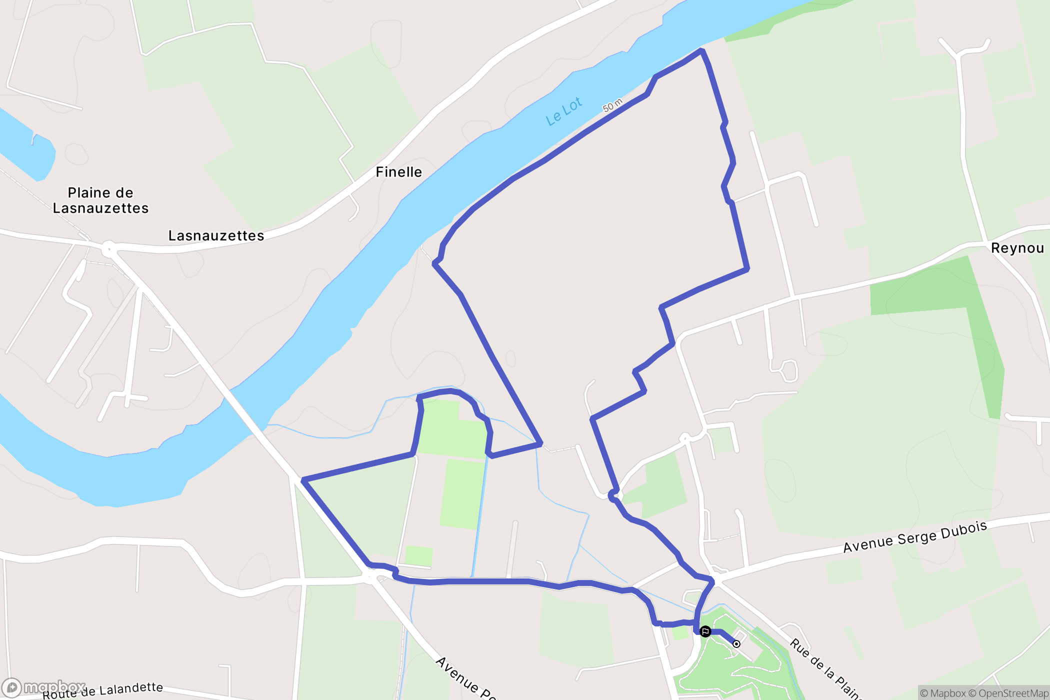 Bias : carte du parcours de randonnée - France